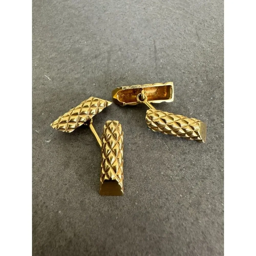Vintage European 18k Solid Gold Mens Cufflinks